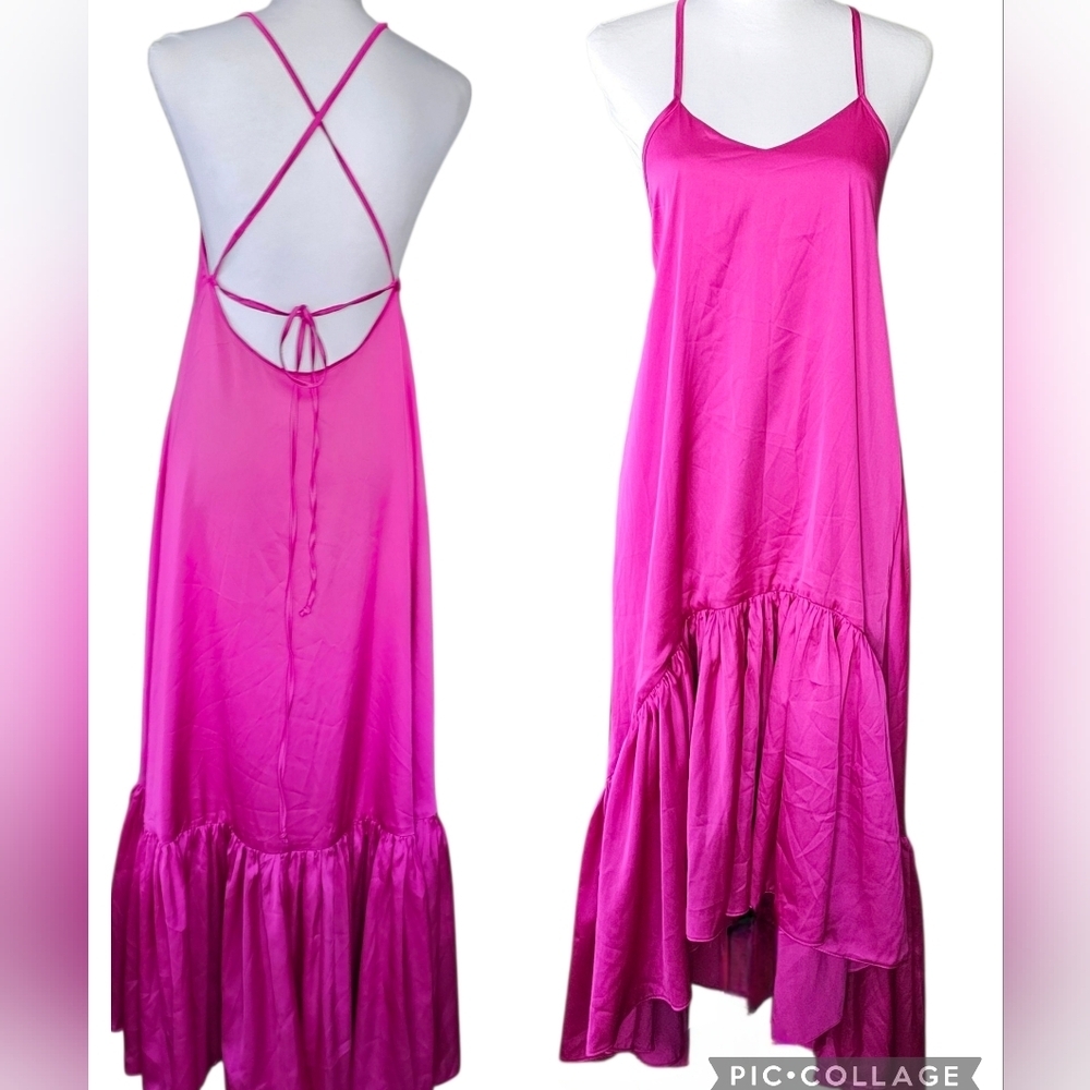 Perrin & Co. Vibrant Pink Backless Dress